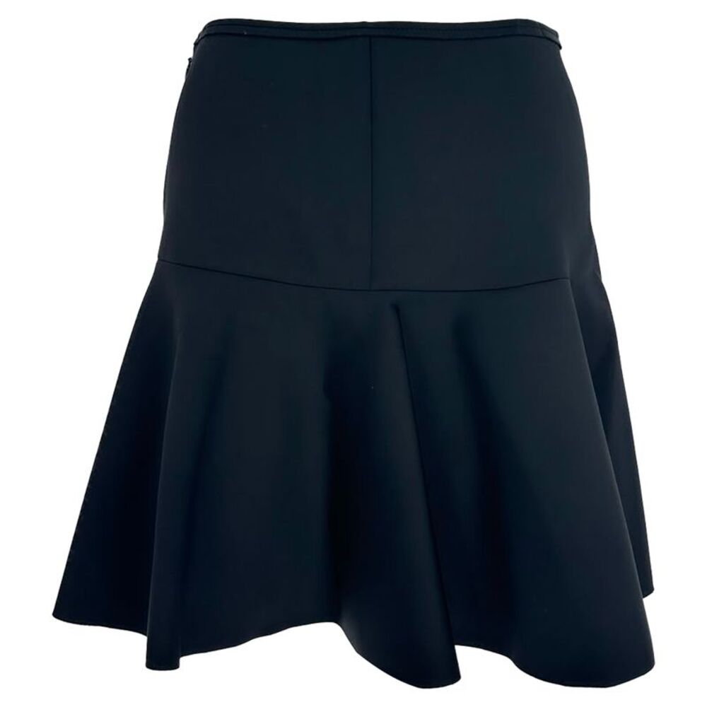 Lanvin Ruffled Hem Mini Skirt in Black Polyamide
